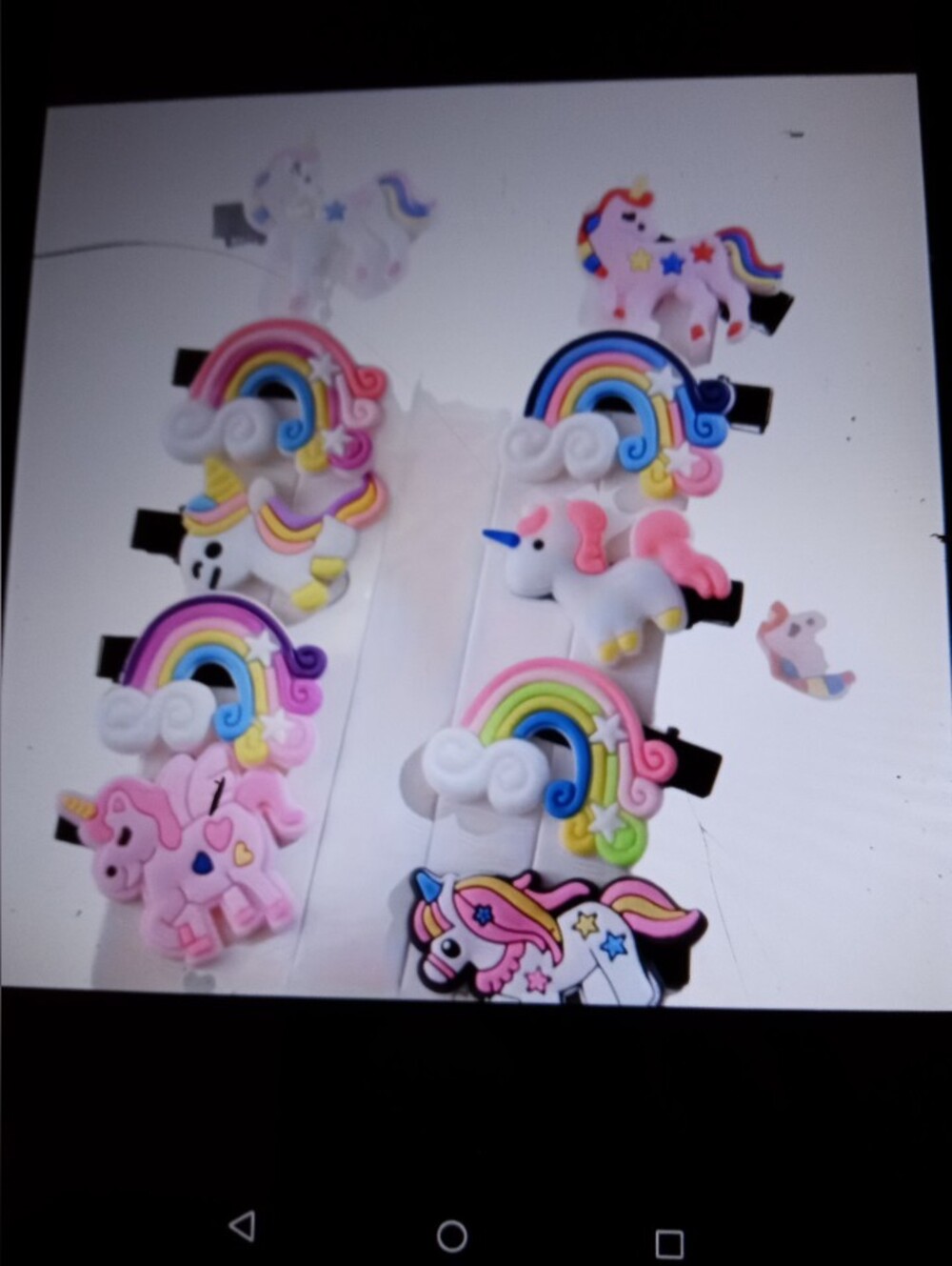 Kids Unicorn & Rainbow Hair Clips Set - Pink, White, Multicolor